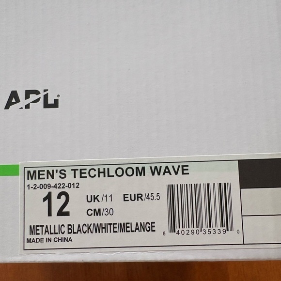 APL Techloom Wave, Metallic Black/White/Melange, Size 12, NWB main image 5